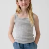 Camiseta sin mangas de punto calado para niños