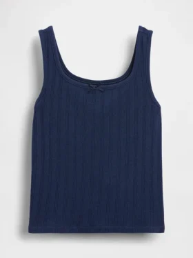 Camiseta sin mangas de punto calado para niños
