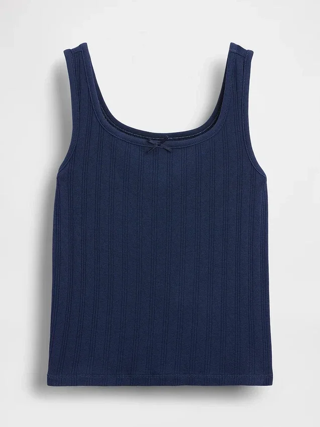 Camiseta sin mangas de punto calado para niños