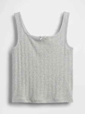 Camiseta sin mangas de punto calado para niños