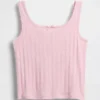 Camiseta sin mangas de punto calado para niños
