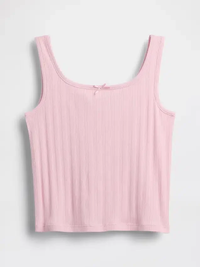 Camiseta sin mangas de punto calado para niños