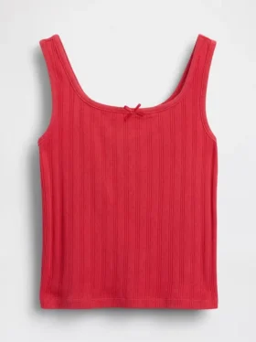Camiseta sin mangas de punto calado para niños