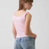 Camiseta sin mangas de punto calado para niños