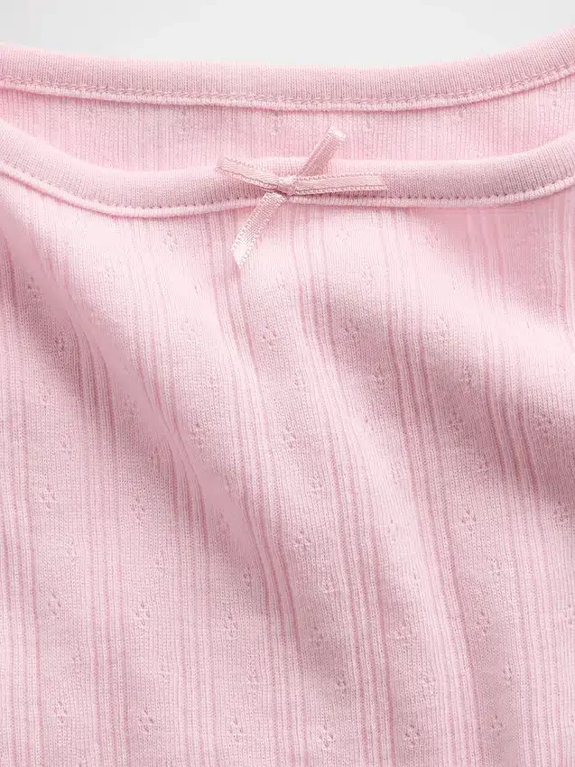 Camiseta sin mangas de punto calado para niños