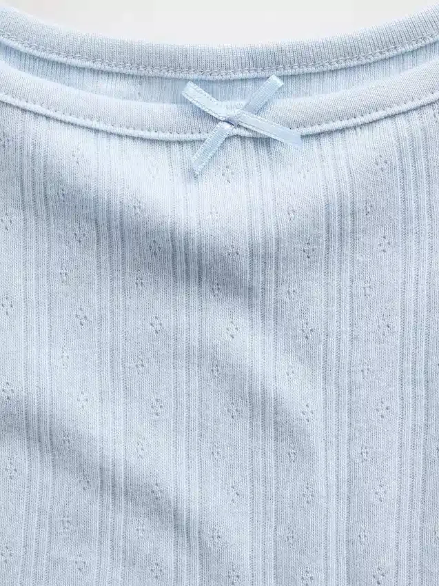 Camiseta sin mangas de punto calado para niños