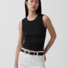Camiseta sin mangas de punto pointelle