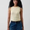 Camiseta sin mangas de punto pointelle