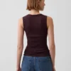 Camiseta sin mangas de punto pointelle