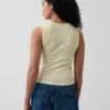 Camiseta sin mangas de punto pointelle