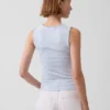 Camiseta sin mangas de punto pointelle a cuadros