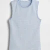 Camiseta sin mangas de punto pointelle a cuadros
