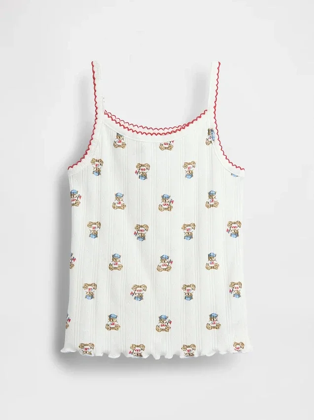 Camiseta sin mangas de punto pointelle Brannan Bear para bebés y niños