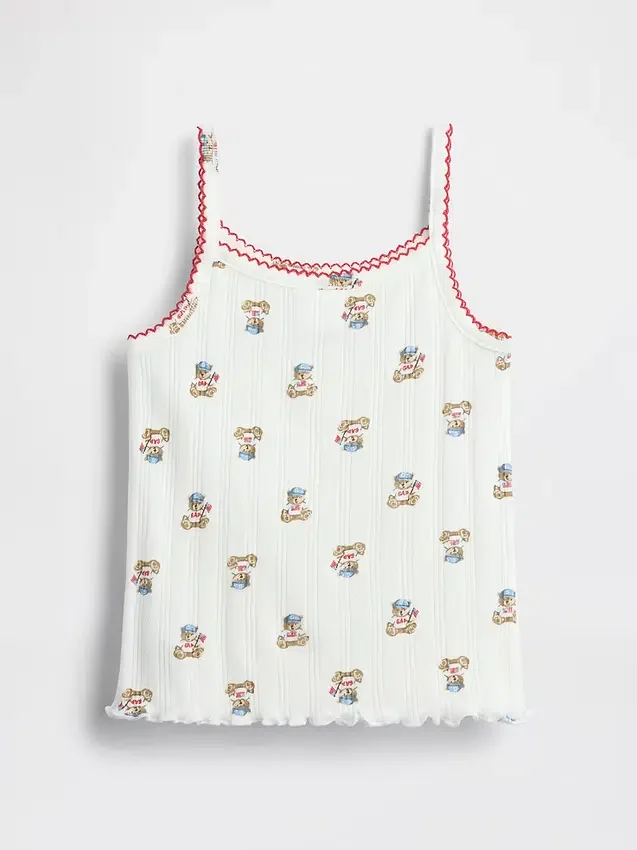 Camiseta sin mangas de punto pointelle Brannan Bear para bebés y niños