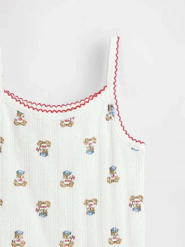 Camiseta sin mangas de punto pointelle Brannan Bear para bebés y niños