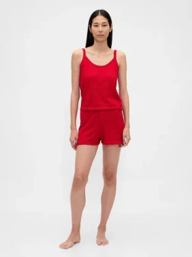 Camiseta sin mangas ligera de pijama con diseño de corazones en punto Pointelle CashSoft