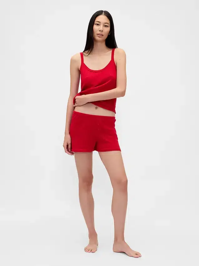 Camiseta sin mangas ligera de pijama con diseño de corazones en punto Pointelle CashSoft