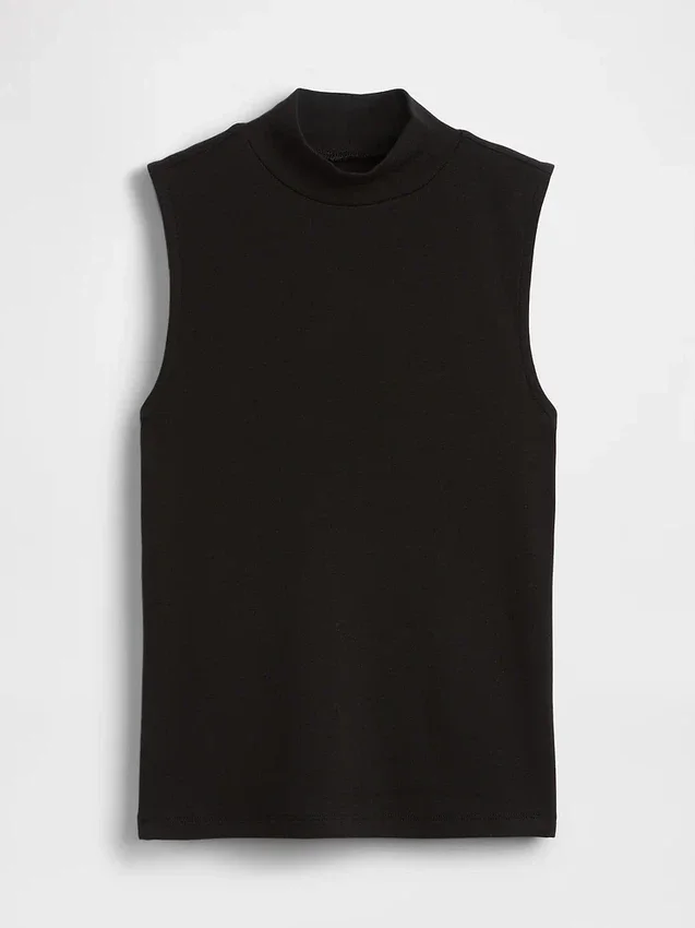 Camiseta sin mangas moderna con cuello alto