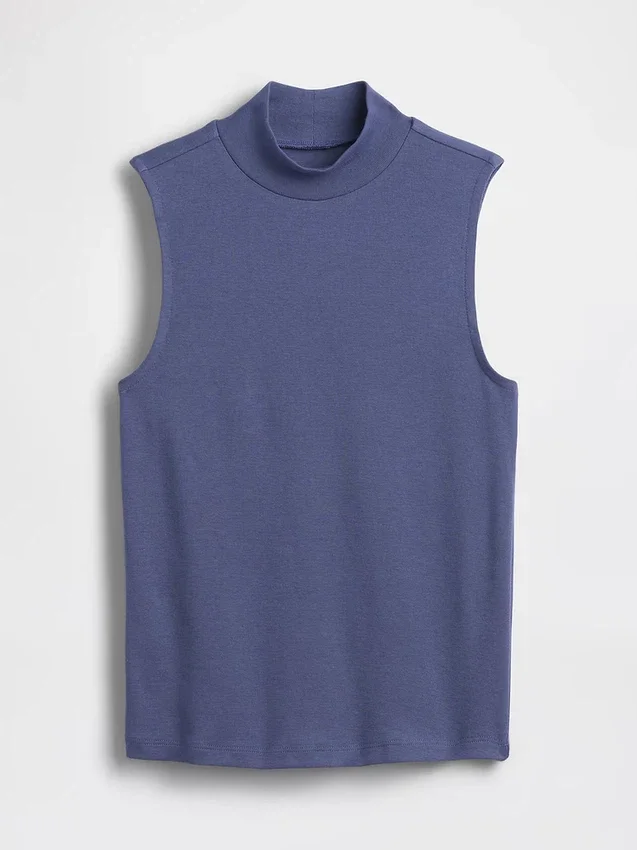 Camiseta sin mangas moderna con cuello alto
