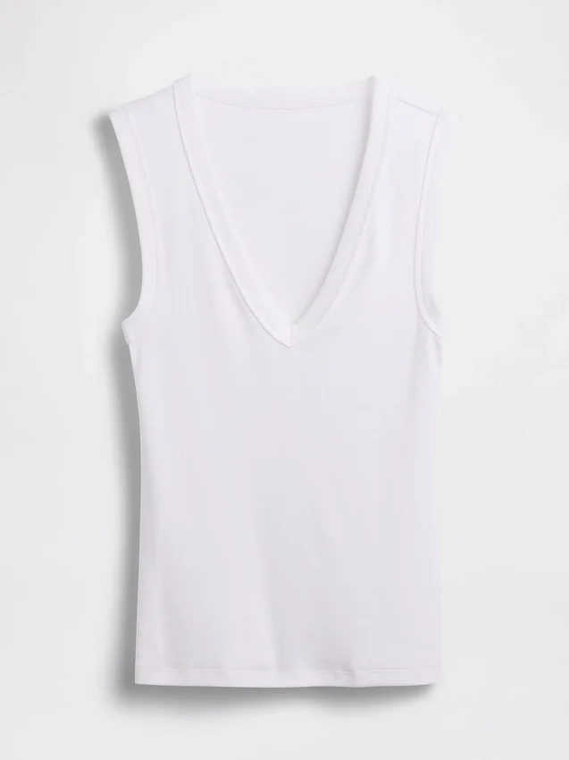 Camiseta sin mangas moderna con cuello en V
