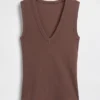 Camiseta sin mangas moderna con cuello en V
