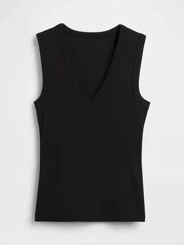 Camiseta sin mangas moderna con cuello en V