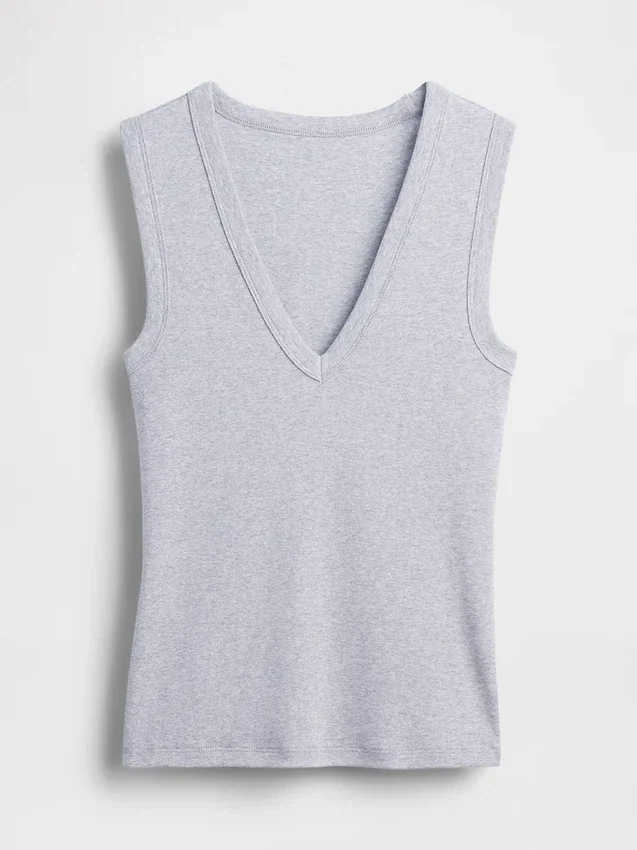 Camiseta sin mangas moderna con cuello en V