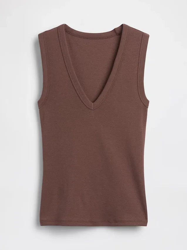 Camiseta sin mangas moderna con cuello en V