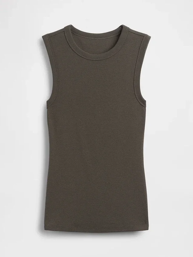 Camiseta sin mangas moderna de cuello redondo