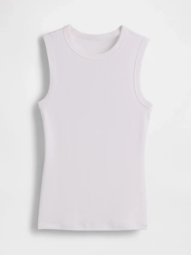 Camiseta sin mangas moderna de cuello redondo
