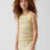 Camiseta sin mangas para niños con cuello cuadrado y tejido acanalado