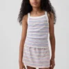 Camiseta sin mangas para niños con cuello cuadrado y tejido acanalado