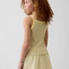 Camiseta sin mangas para niños con cuello cuadrado y tejido acanalado
