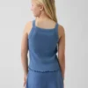 Camiseta sin mangas para niños con cuello cuadrado y tejido acanalado