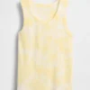 Camiseta sin mangas para niños con efecto tie-dye y tejido acanalado