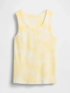 Camiseta sin mangas para niños con efecto tie-dye y tejido acanalado