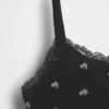 Camiseta sin mangas para niños con ribete de encaje y tejido tipo waffle