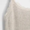 Camiseta sin mangas para niños con ribete de encaje y tejido tipo waffle