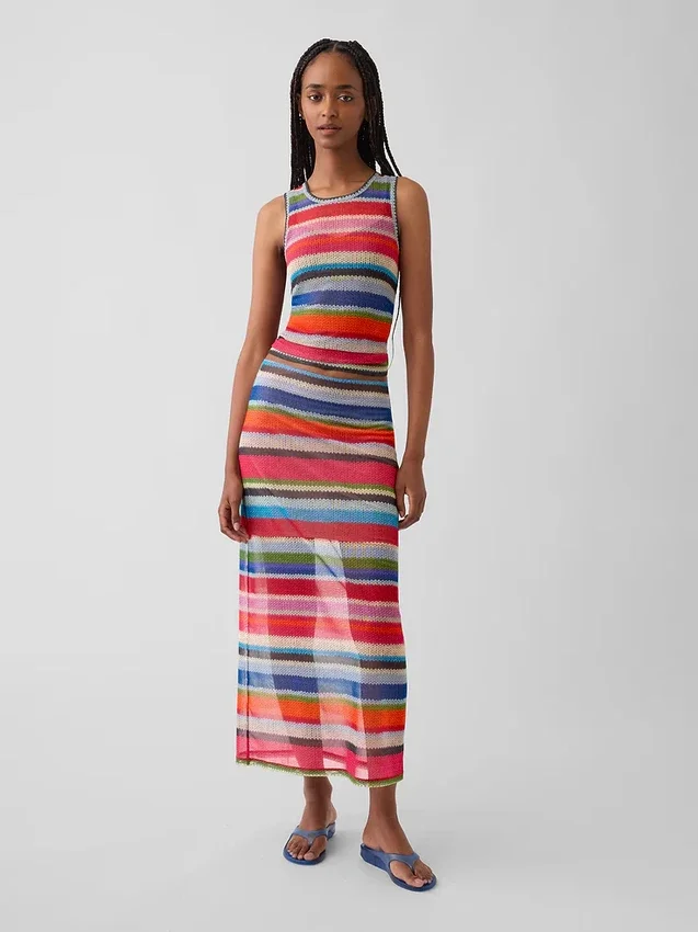 Camiseta sin mangas transparente «Happy Stripe» de Gapstudio