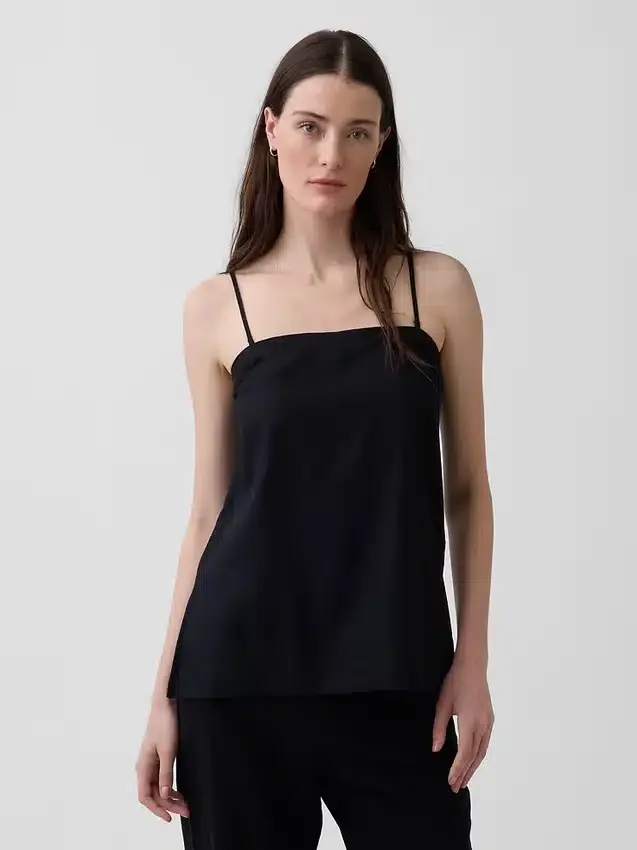 Camiseta sin tirantes de mezcla de lino