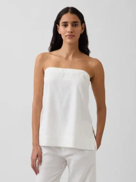 Camiseta sin tirantes de mezcla de lino
