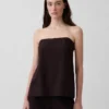 Camiseta sin tirantes de mezcla de lino