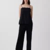 Camiseta sin tirantes de mezcla de lino