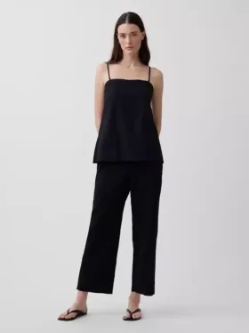 Camiseta sin tirantes de mezcla de lino