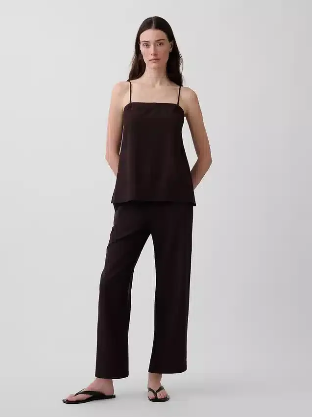 Camiseta sin tirantes de mezcla de lino