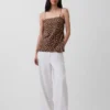Camiseta sin tirantes de mezcla de lino