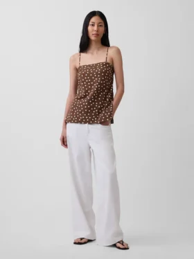 Camiseta sin tirantes de mezcla de lino
