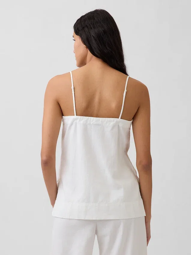 Camiseta sin tirantes de mezcla de lino