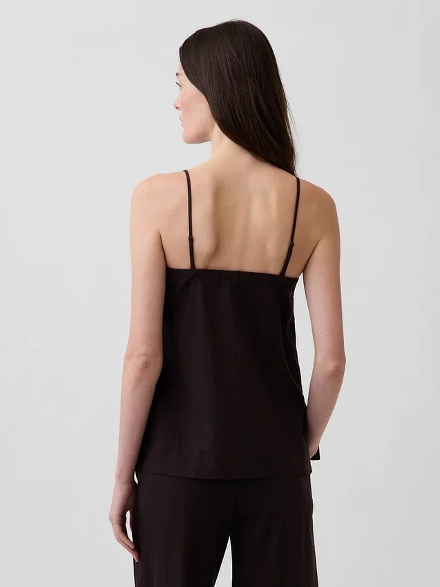 Camiseta sin tirantes de mezcla de lino