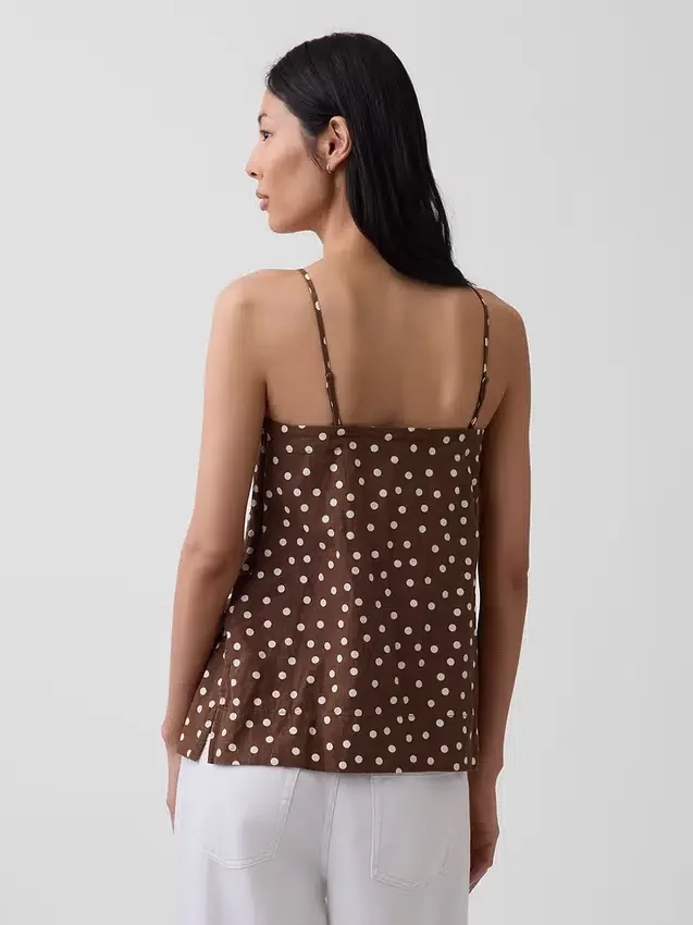 Camiseta sin tirantes de mezcla de lino
